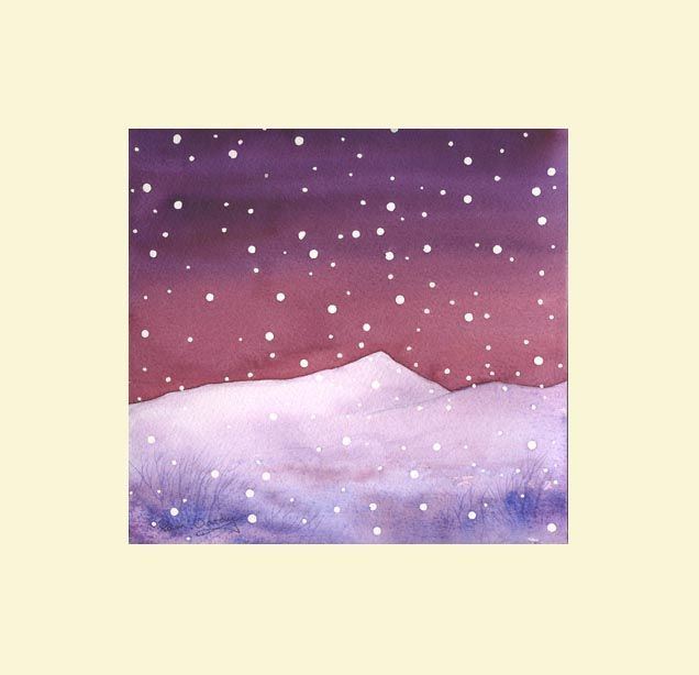 Art for sale |Painting snow scene for sale Simonside Snow